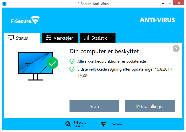 Screenshot af F-Secure Anti-Virus