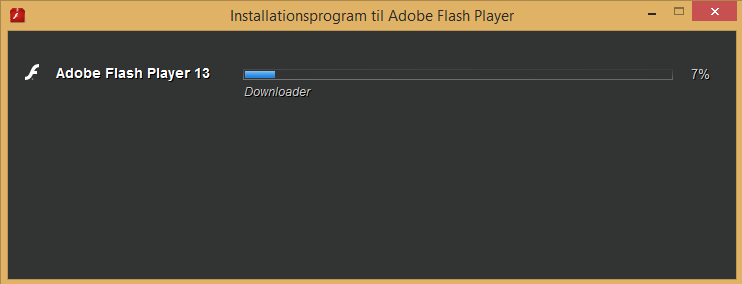 Screenshot af Adobe Flash Player (Dansk)