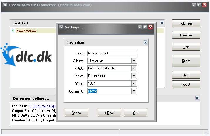 Screenshot af Free WMA to MP3 Converter