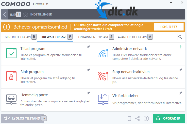 Screenshot af Comodo Firewall