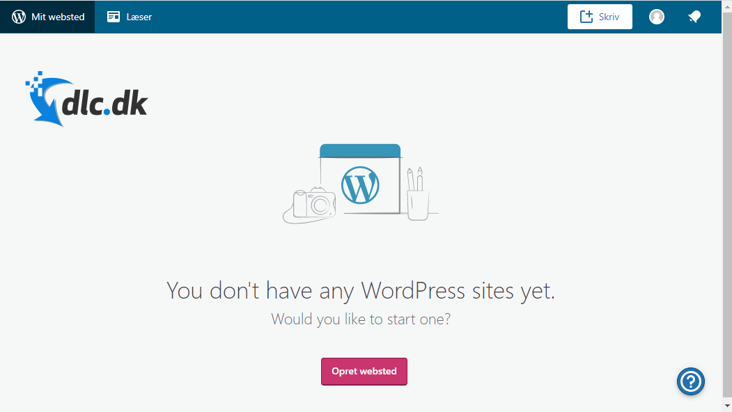 Screenshot af WordPress