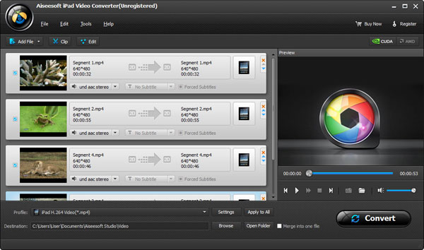 Screenshot af 4Media iPad Video Converter