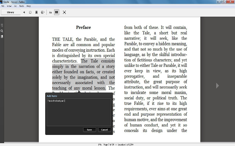 Screenshot af Kindle for PC