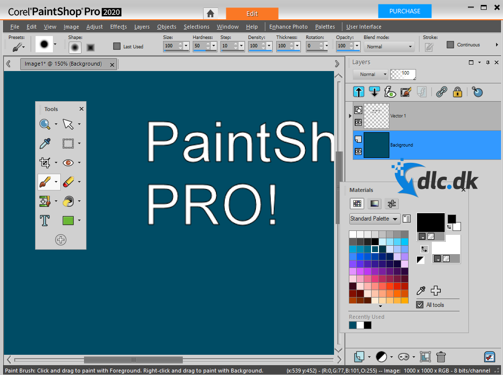 Screenshot af PaintShop Pro