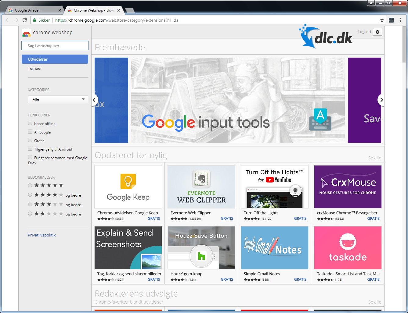 Screenshot af Google Chrome til Mac