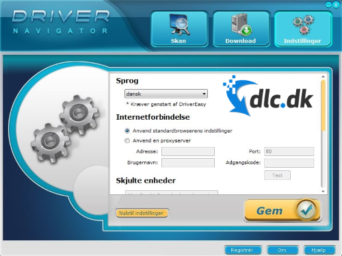 Screenshot af Driver Navigator (Dansk)