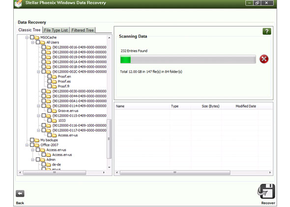 Screenshot af Stellar Phoenix Windows Data Recovery