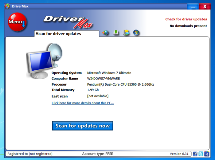 Screenshot af DriverMax