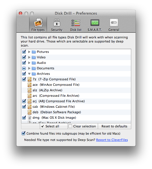 Screenshot af Disk Drill til Mac