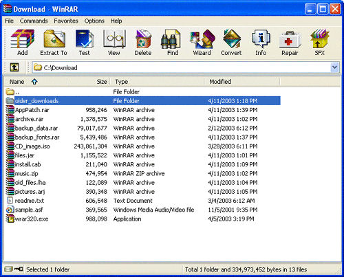 Screenshot af WinRAR til Mac
