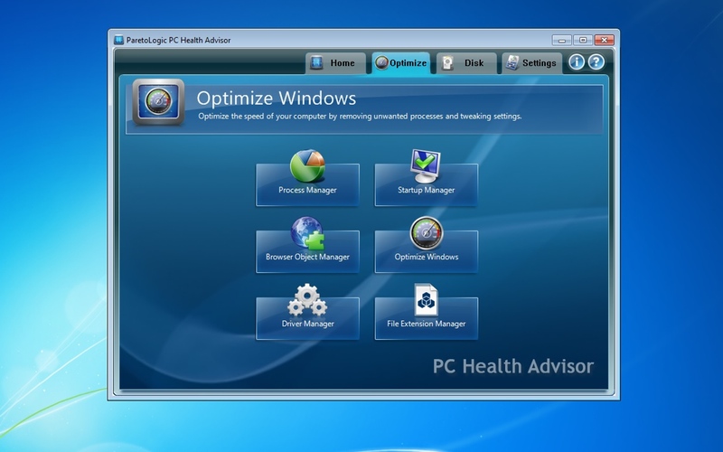 Screenshot af PC Health Advisor (Dansk)