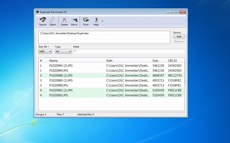 Screenshot af Duplicate File Hunter