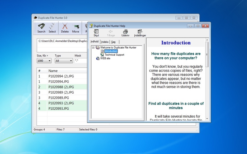 Screenshot af Duplicate File Hunter
