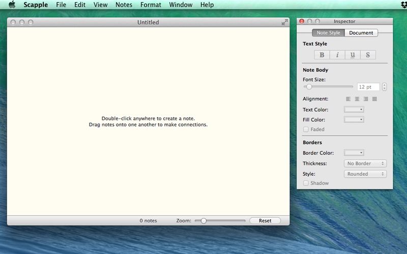 Screenshot af Scapple til Mac