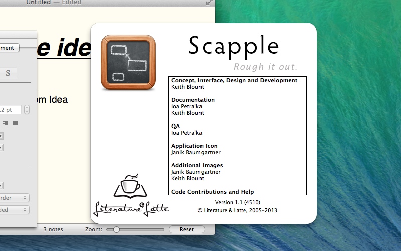 Screenshot af Scapple til Mac