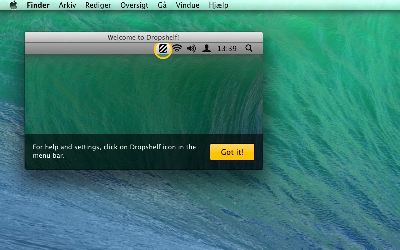 Screenshot af Dropshelf til Mac