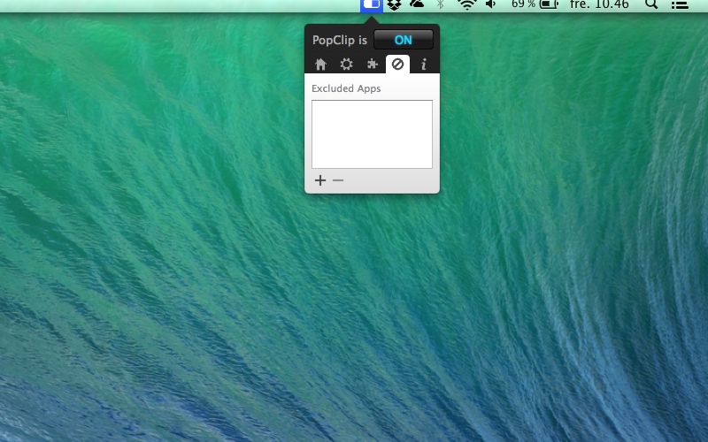 Screenshot af PopClip til Mac