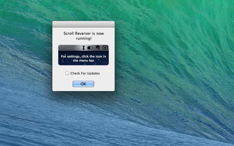 Screenshot af Scroll Reverser til Mac