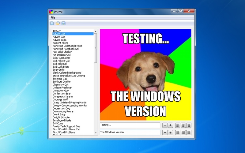 Screenshot af iMeme til Mac
