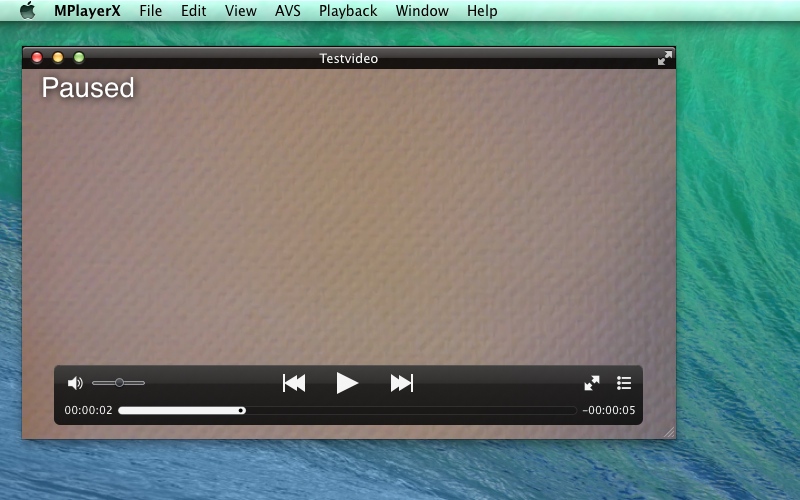 Screenshot af MPlayerX til Mac