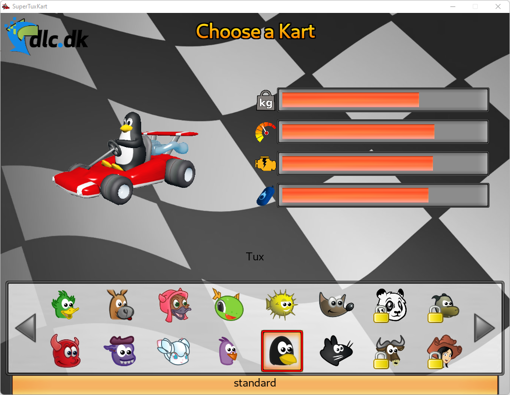 Screenshot af SuperTuxKart til Mac