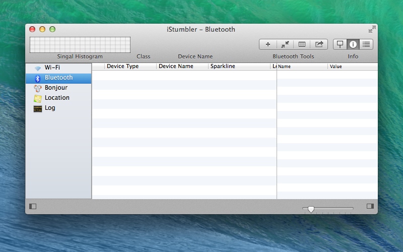Screenshot af iStumbler til Mac