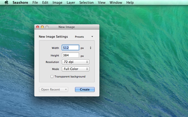 Screenshot af Seashore til Mac