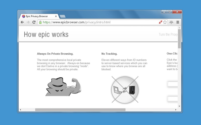 Screenshot af Epic Privacy Browser (Dansk)