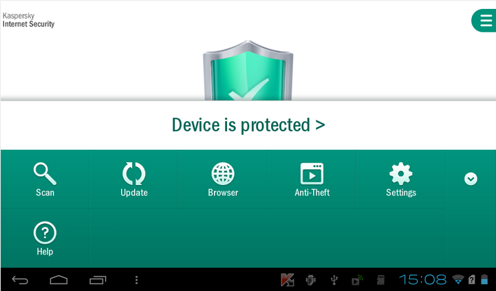 Screenshot af Kaspersky Internet Security til Android
