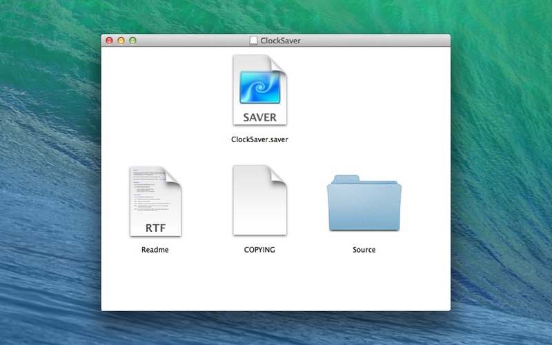 Screenshot af ClockSaver til Mac