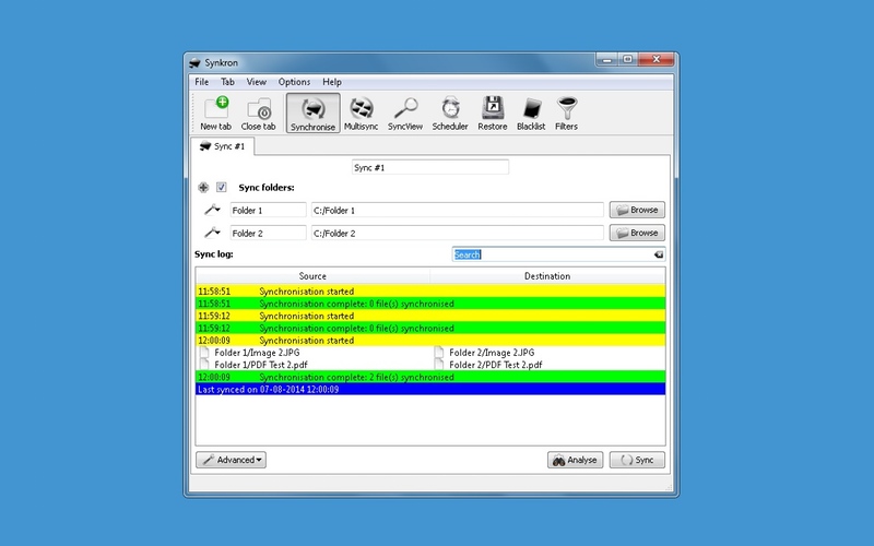Screenshot af Synkron til Mac