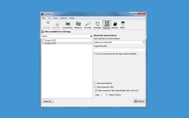 Screenshot af Synkron til Mac