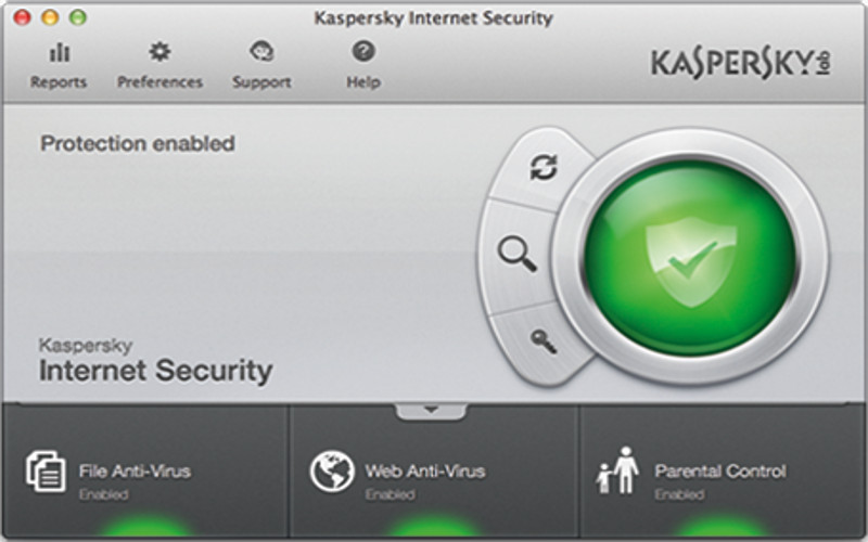 Screenshot af Kaspersky Internet Security til Mac