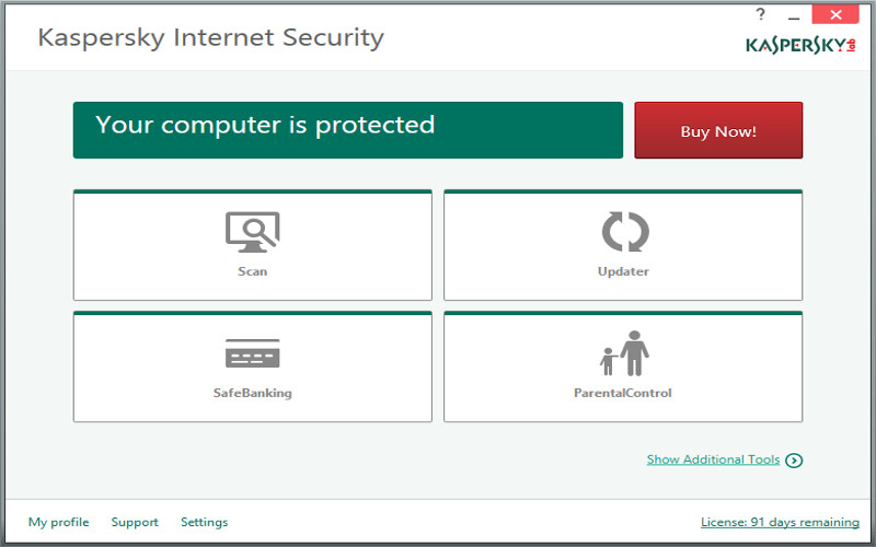 Screenshot af Kaspersky Internet Security til Mac