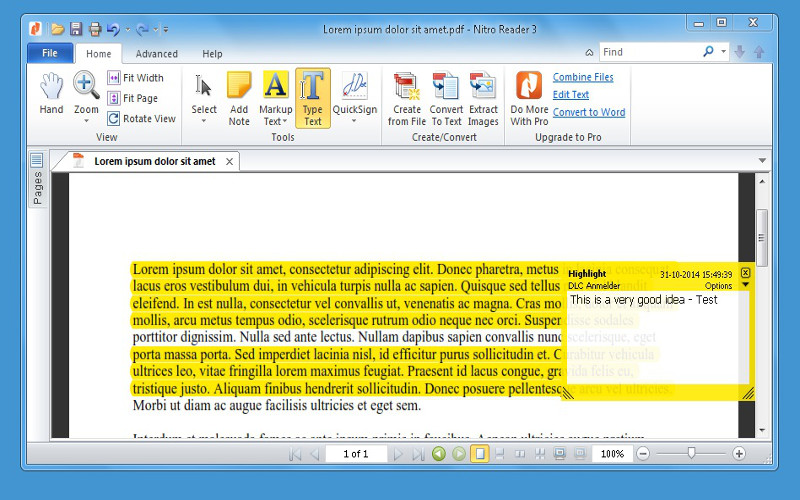 Screenshot af Nitro PDF Reader