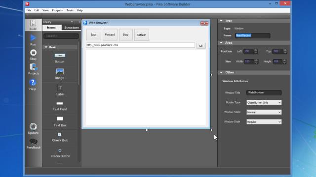 Screenshot af Pika Software Builder