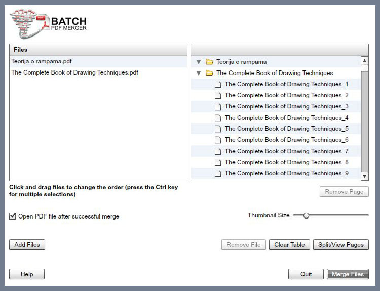 Screenshot af Batch PDF Merger (Mac)