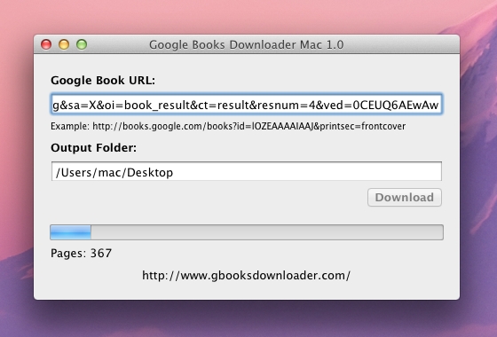 Screenshot af Google Books Downloader til Mac