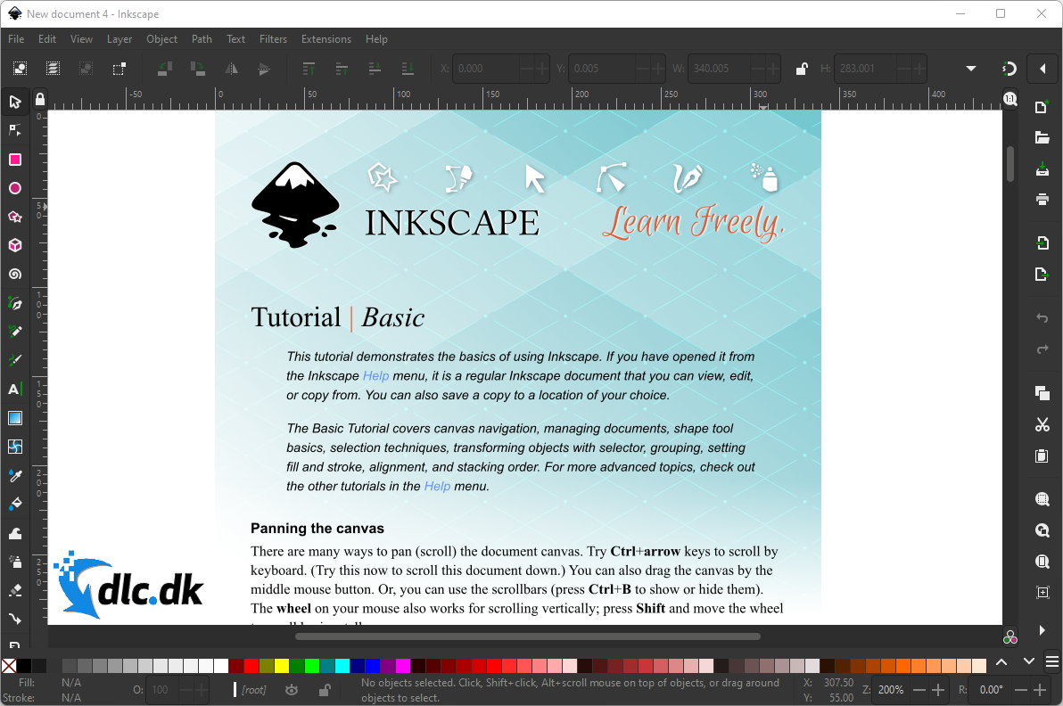 Screenshot af Inkscape til Mac