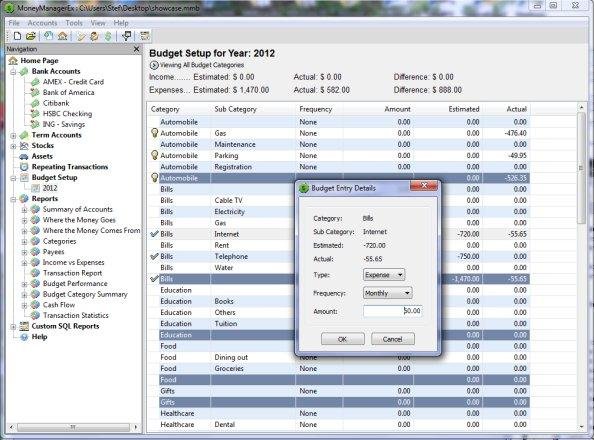 Screenshot af Money Manager EX for Mac