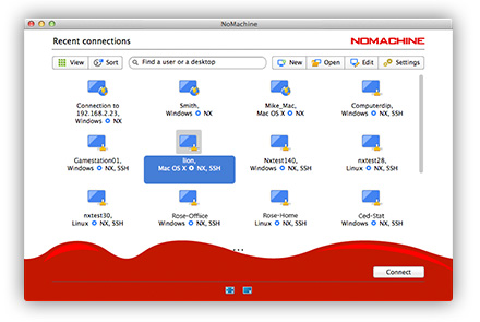 Screenshot af NoMachine til Mac