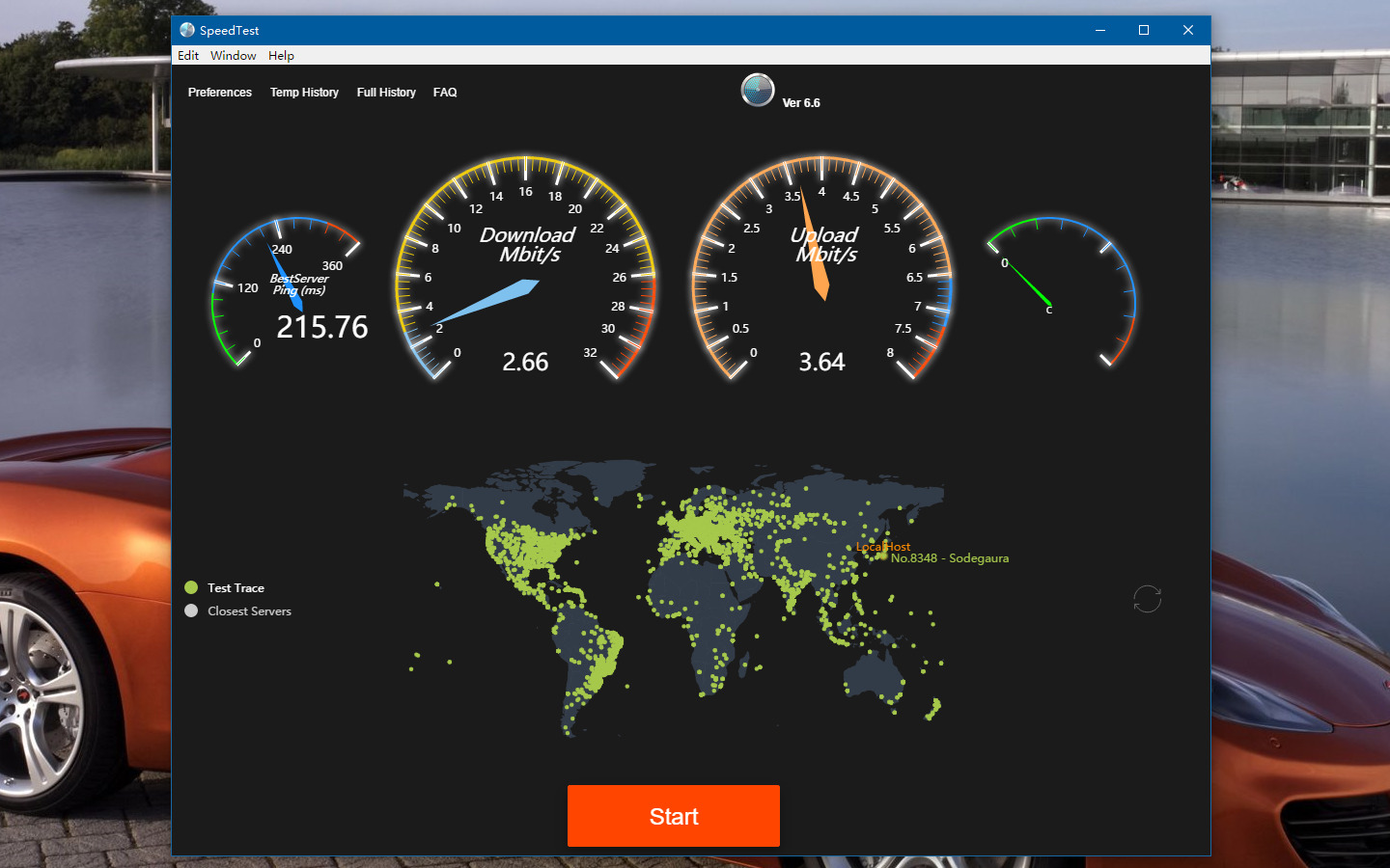 Screenshot af SpeedTest