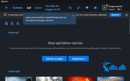 Screenshot af Uplay (Dansk)