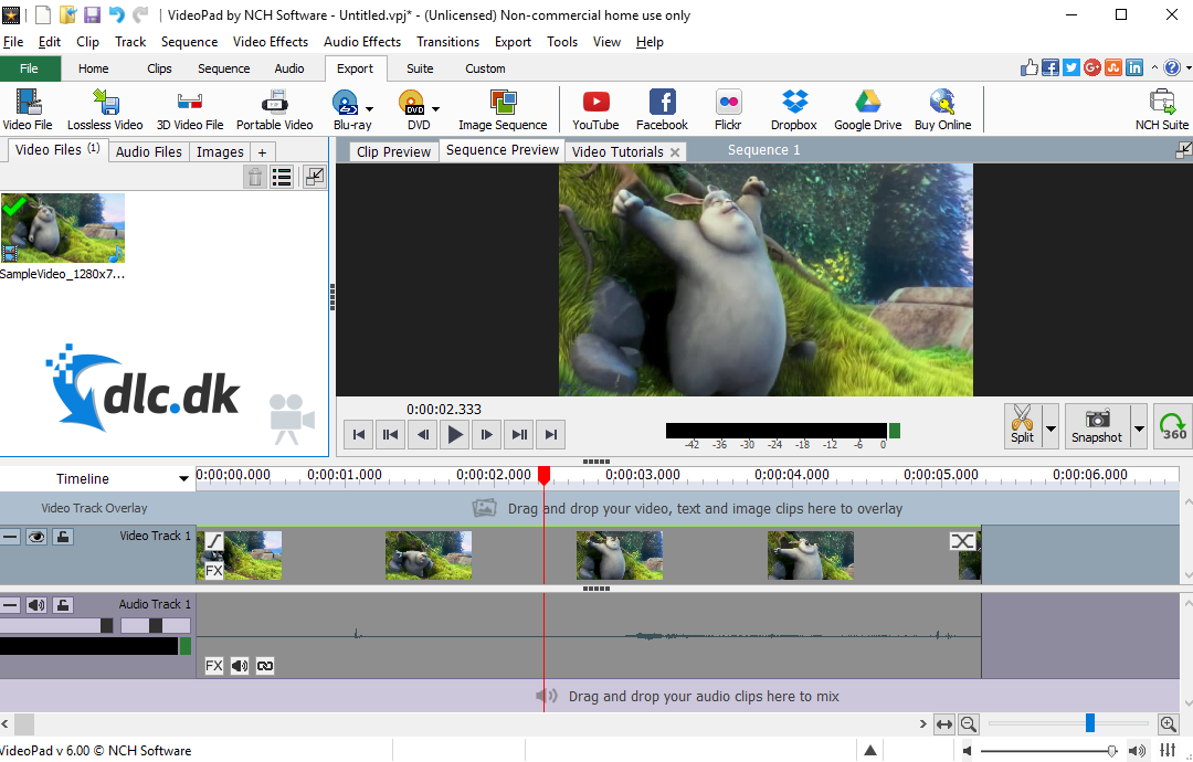 Screenshot af VideoPad Video Editor