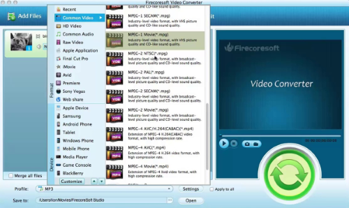 Screenshot af FirecoreSoft Mac Video Converter