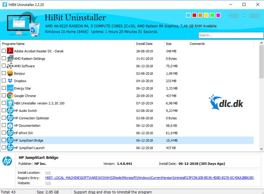 Screenshot af HiBit Uninstaller