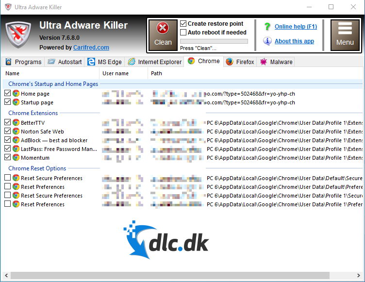 Screenshot af Ultra Adware Killer