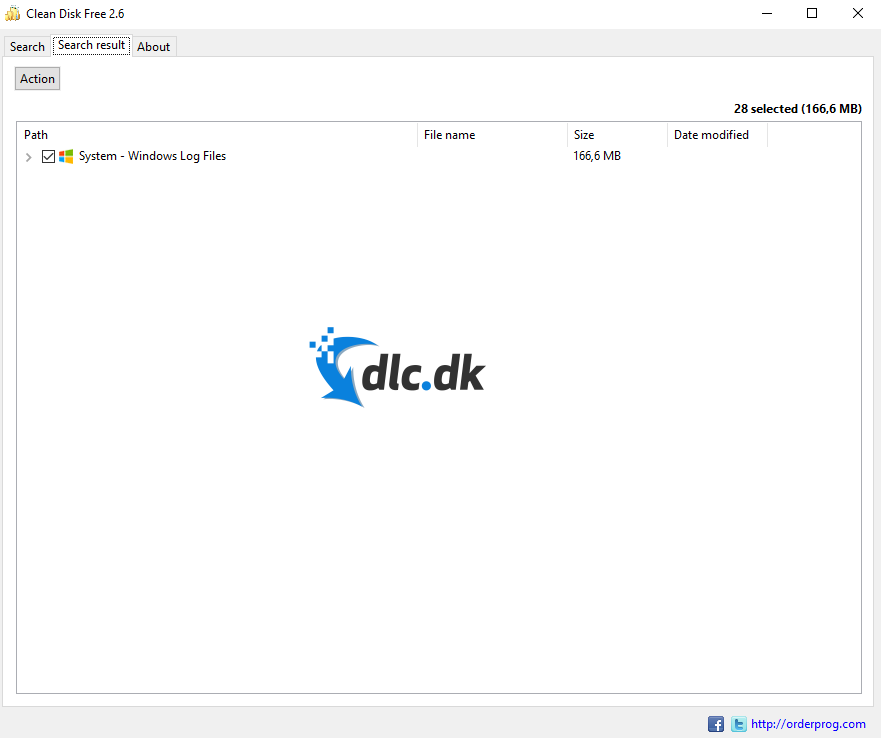 Screenshot af Clean Disk Free