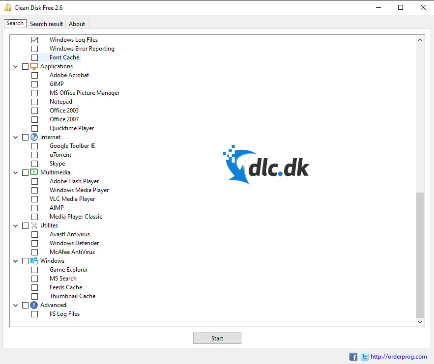 Screenshot af Clean Disk Free