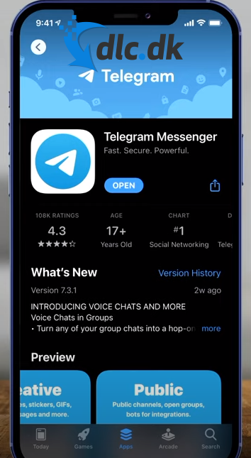 Screenshot af Telegram